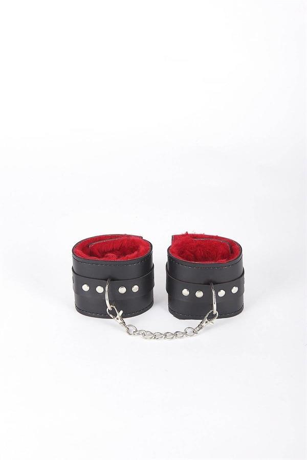 Наручники-браслет Markano Black Red с перьями внутри