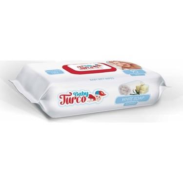 BABY TURCO ISLAK MENDİL KAPAKLI 90LI BEYAZ SABUNLU