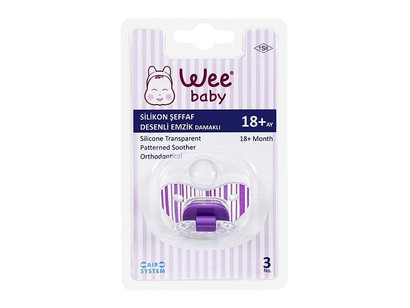 Wee Baby 837 Silikon Damaklı Şeffaf Desenli Emzik. No:2