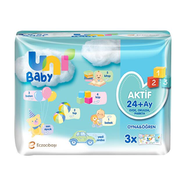 UNİ BABY ISLAK HAVLU 3LÜ OYNA-ÖĞREN AKTİF
