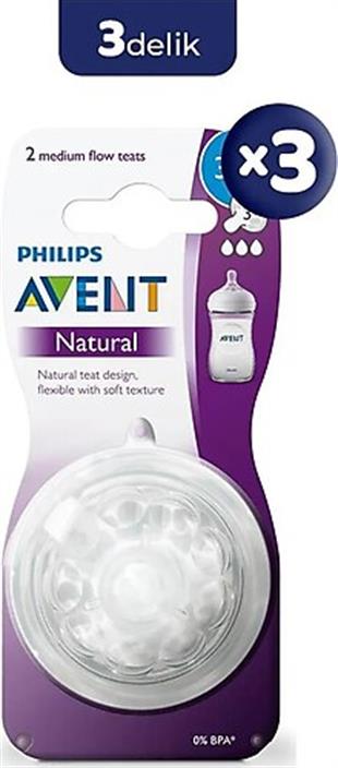 AVENT SCY964/02 BİBERON EMZİĞİ NAT.3 DELİK 3M+