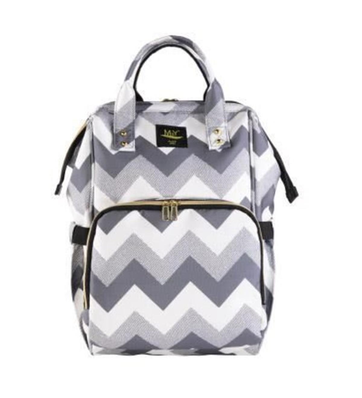 My Collection Digital Baskılı Sırt Çantası Zikzak Gri 6630