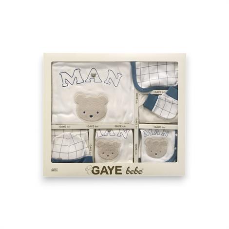 GAYE 6640 ZIBIN SETİ 10LU AYI MAN NAKIŞLI MAVİ