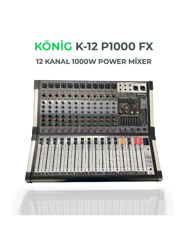 12 Kanal 1000 Watt Power Mixer