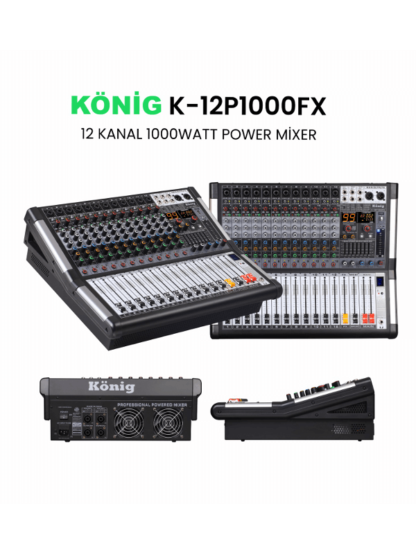 12 Kanal 1000 Watt Power Mixer