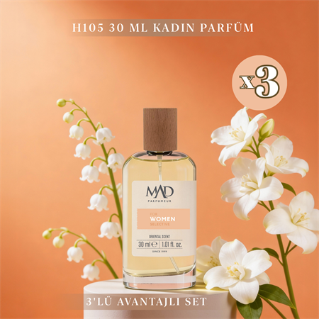 Mad Parfüm 3 Adet 30 ml H105 Kadın Parfüm SetiMad Parfüm30 ml