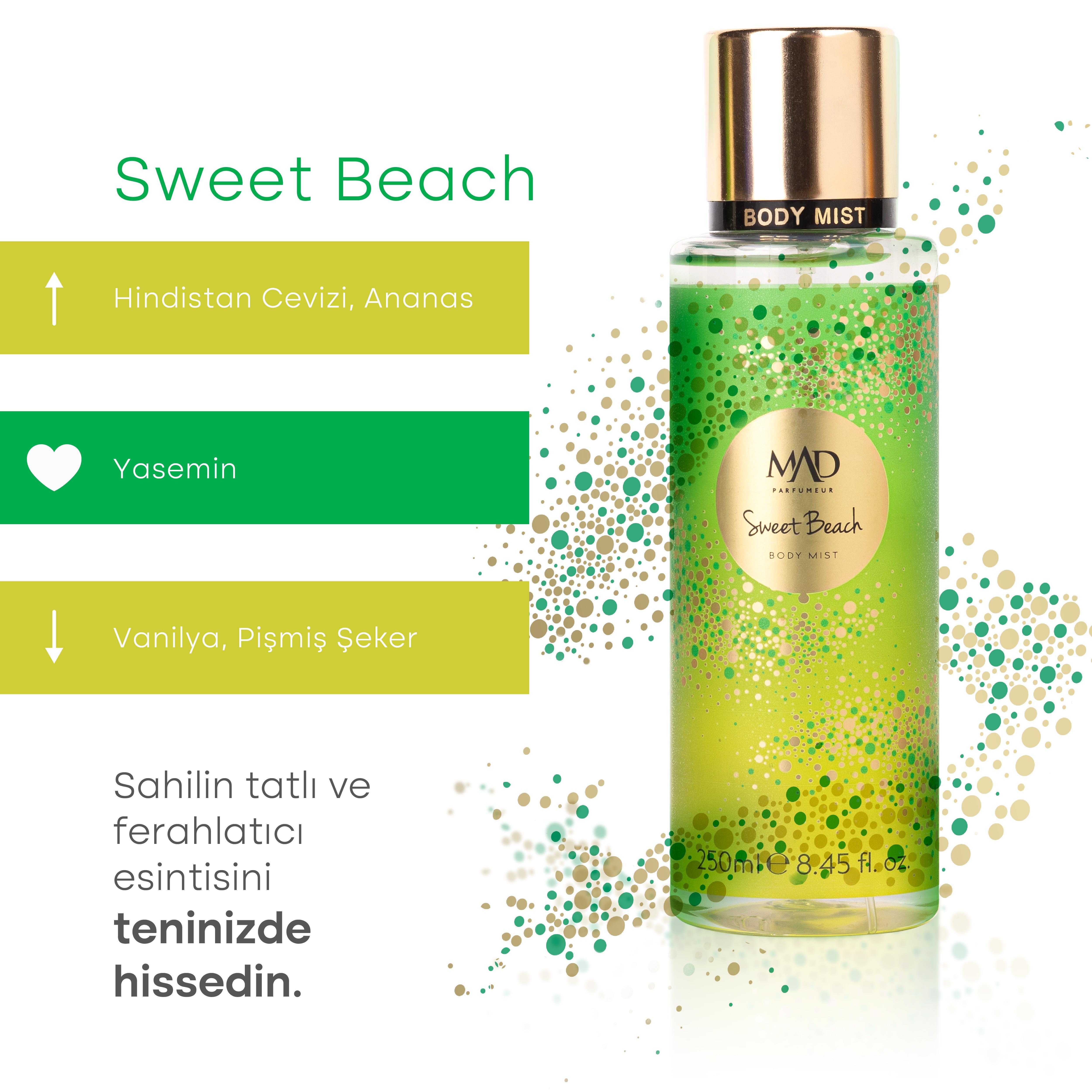 Mad Parfüm Sweet Beach 250 ml Body Mist Ferah ve Tatlı
