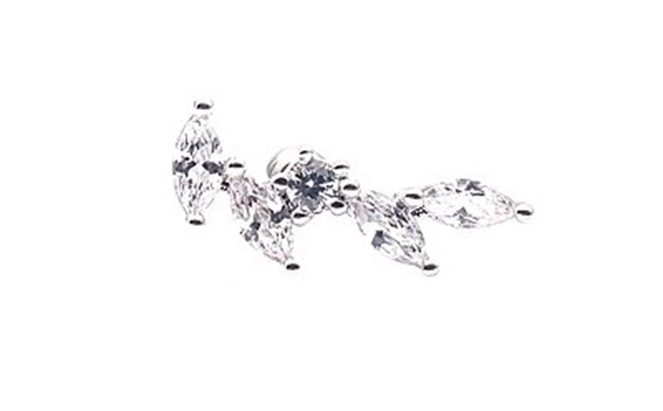 ​​​Welch Çelik Baget Taşlı Helix Piercing