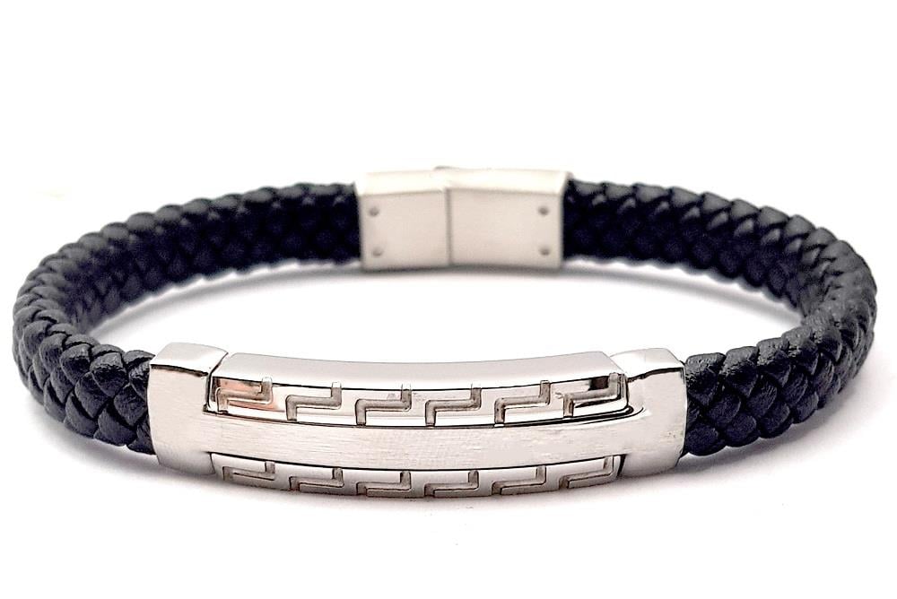 ​​Welch Çelik Erkek Deri Bileklik