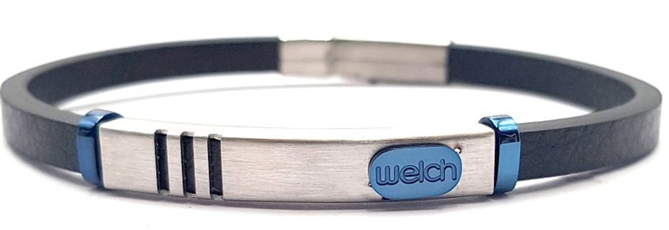 ​​Welch Steel Mens Leather Bracelet