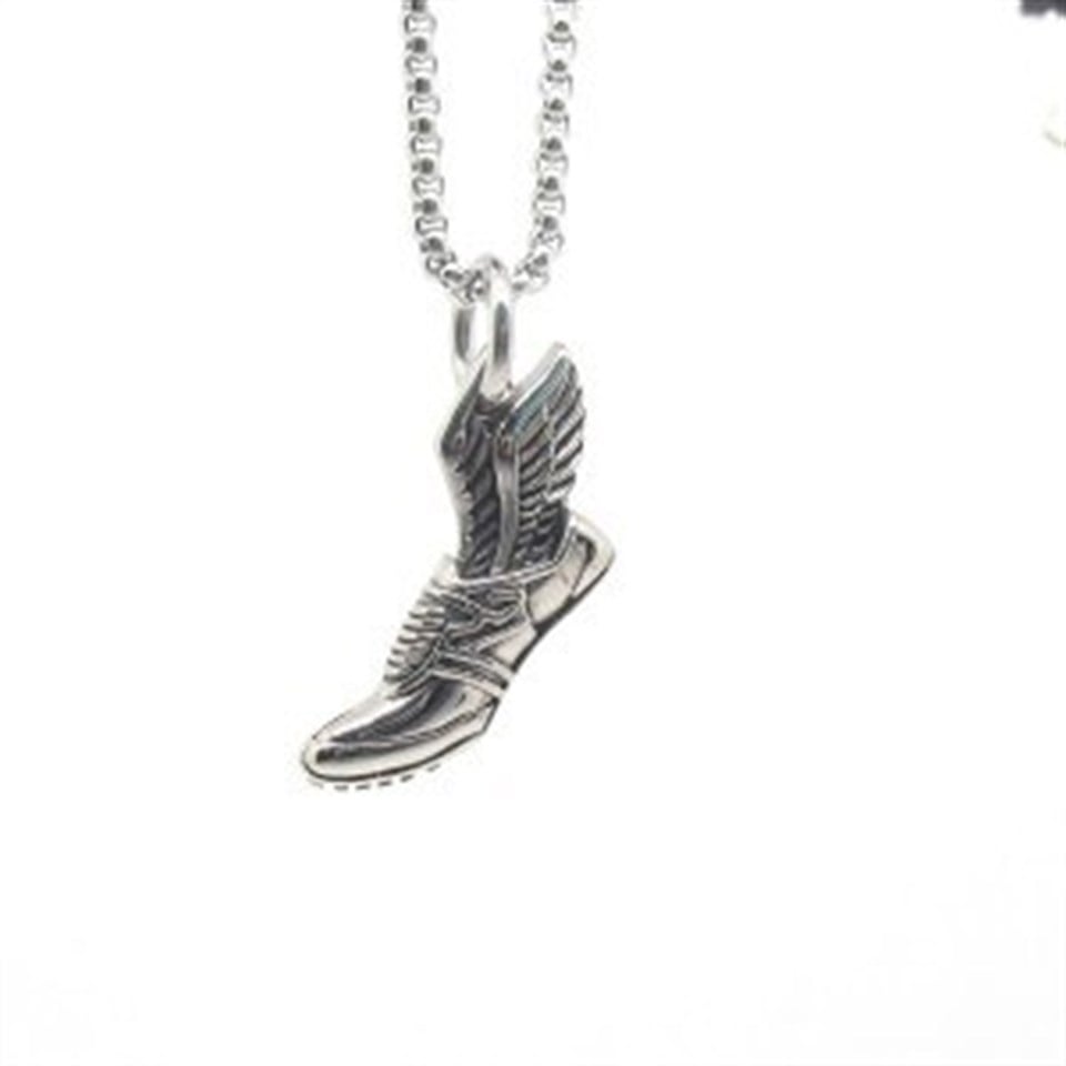 ​Welch Steel Hermes Shoe Talaria Winged Shoe Necklace
