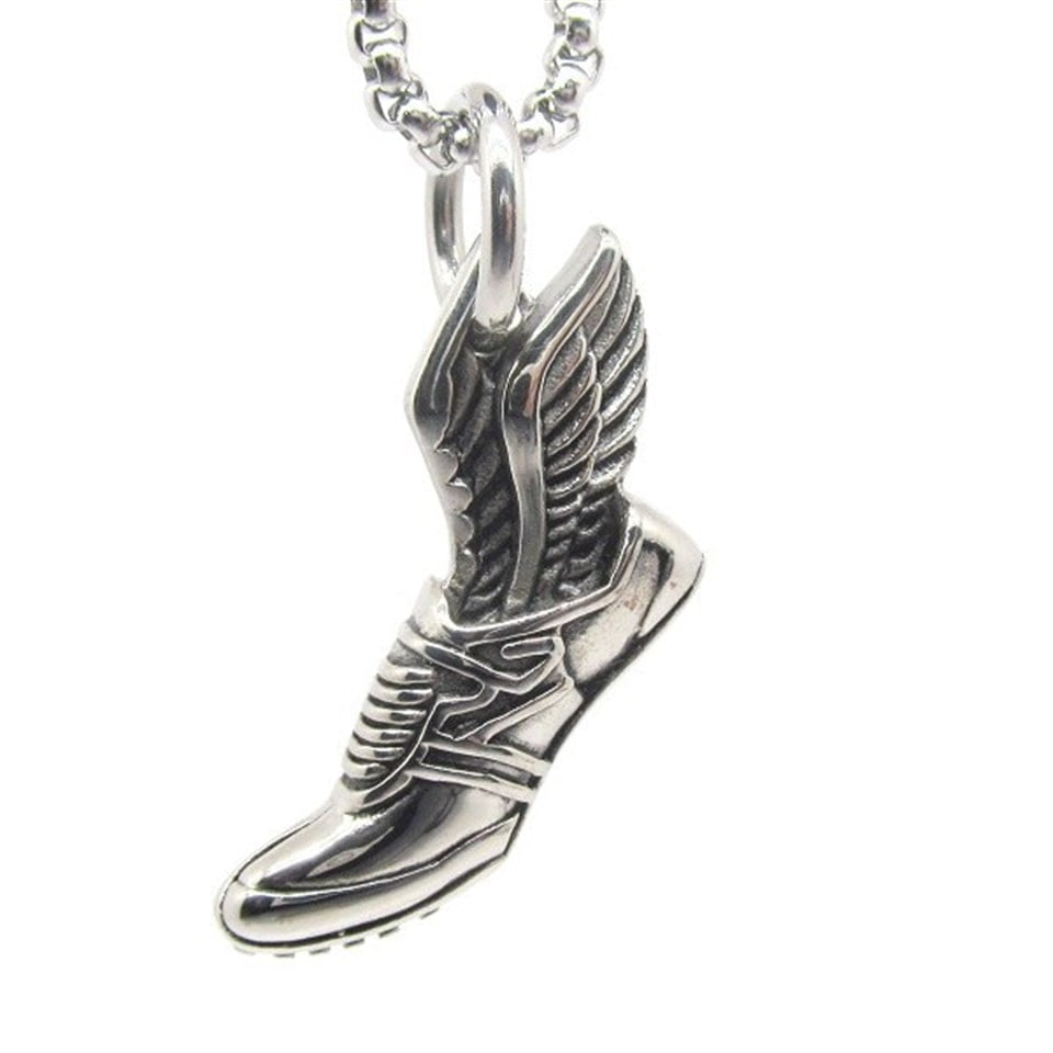 ​Welch Steel Hermes Shoe Talaria Winged Shoe Necklace