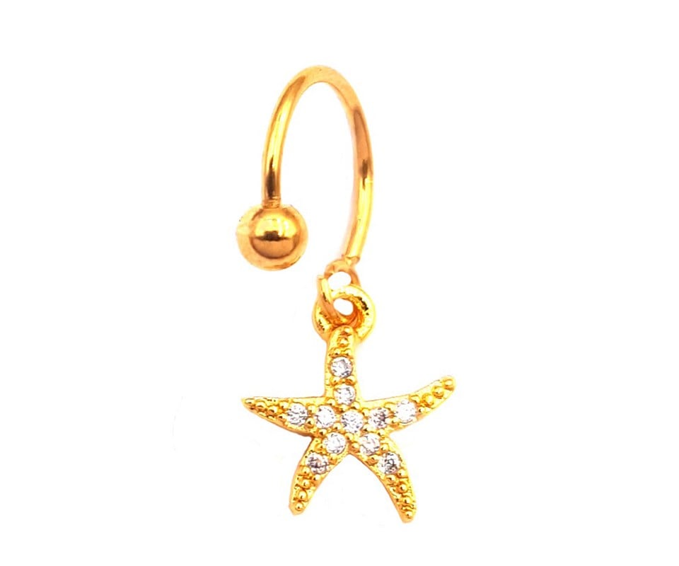 ​​ Welch Çelik Sallantılı Taşlı Deniz Yıldızı Piercing
