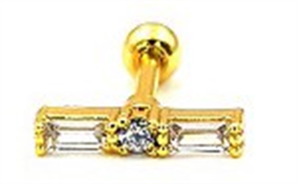 ​​​Welch Çelik Tragus Baget Taşlı Piercing