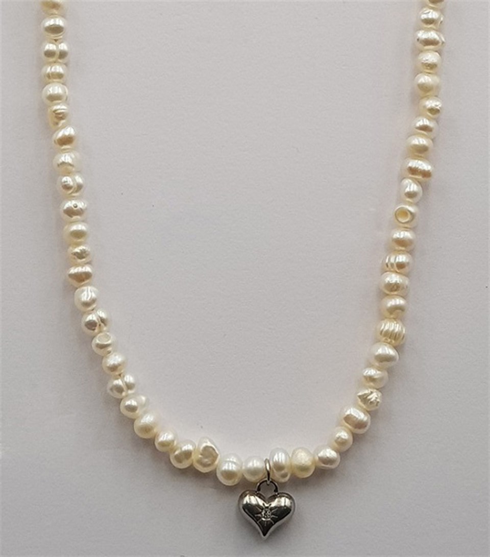 ​​Welch Çelik Zincir İncili Choker Kolye