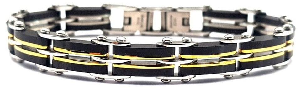 ​​​​​Welch Double Sided Mens Steel Bracelet
