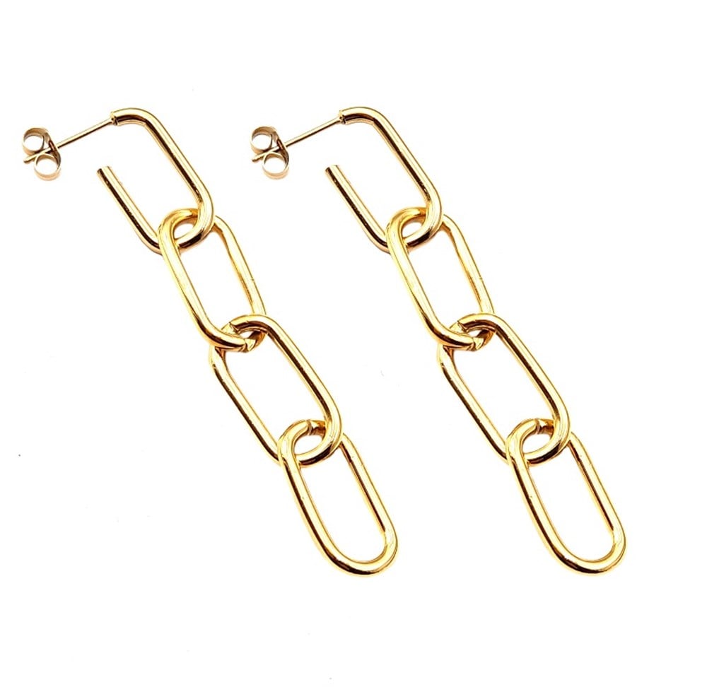 ​​​​​​​Welch Gold Çelik Halka Zincir Küpe