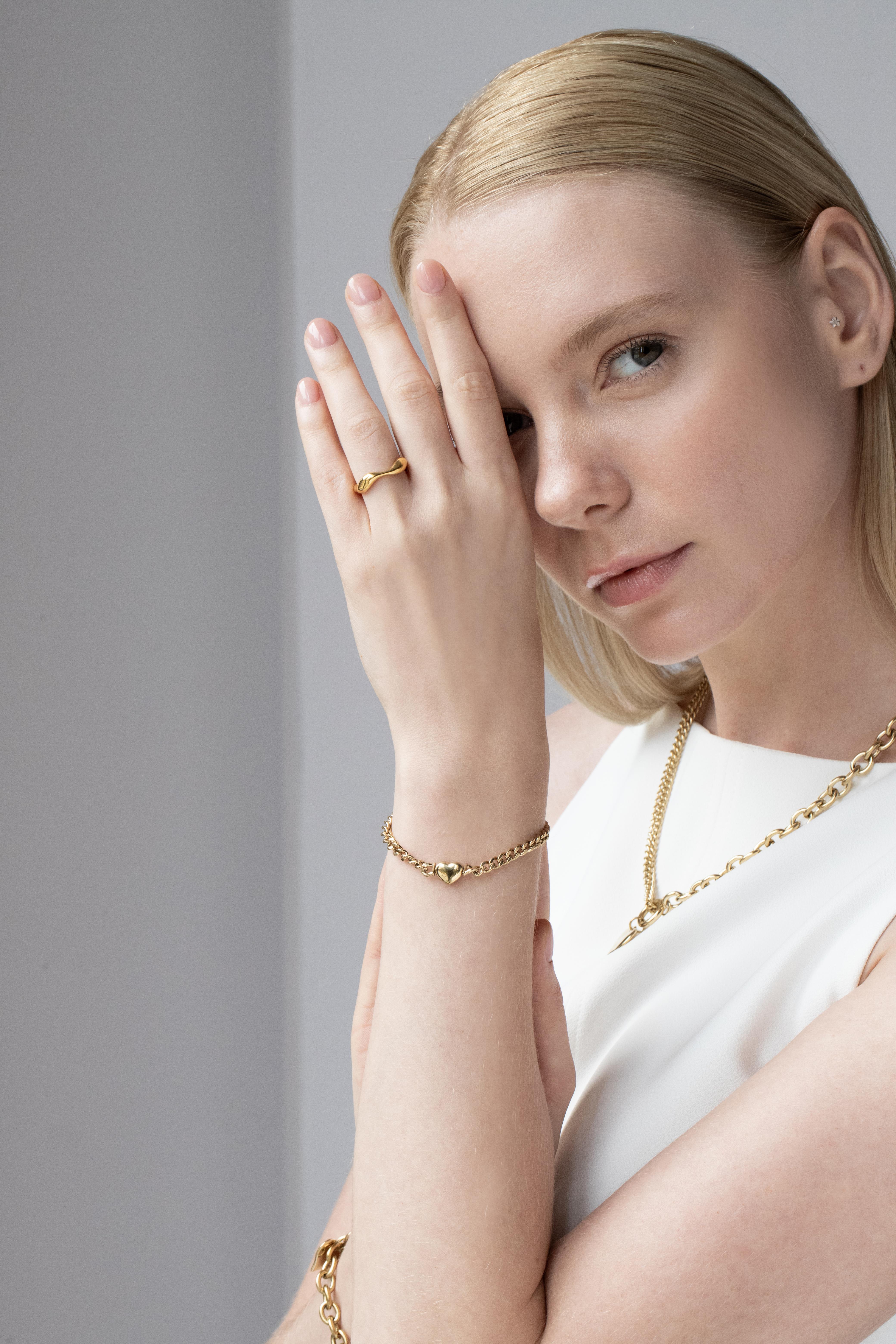 ​​​​Welch Gold Steel Heart Bracelet