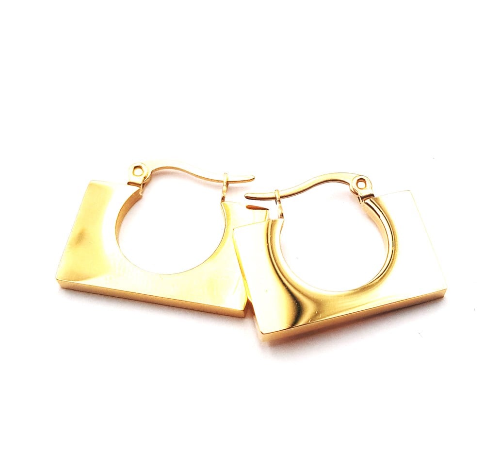 ​​​​​​​Welch Gold Çelik Kare Küpe