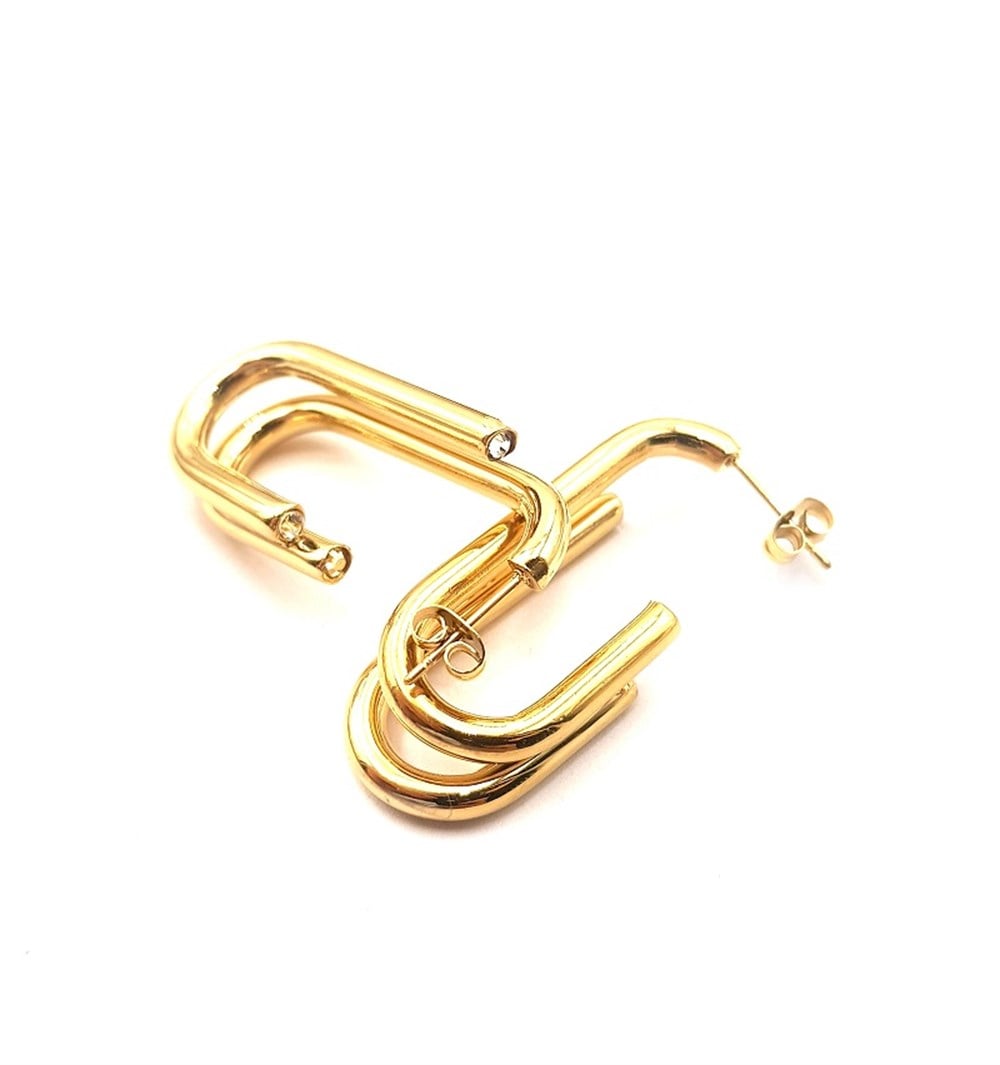 ​​​​​​​Welch Gold Çelik Tasarım Küpe