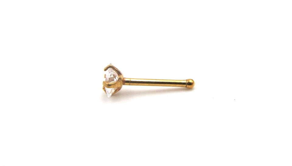 ​​​Welch Gold Çelik Taşlı Burun Hızması Piercing