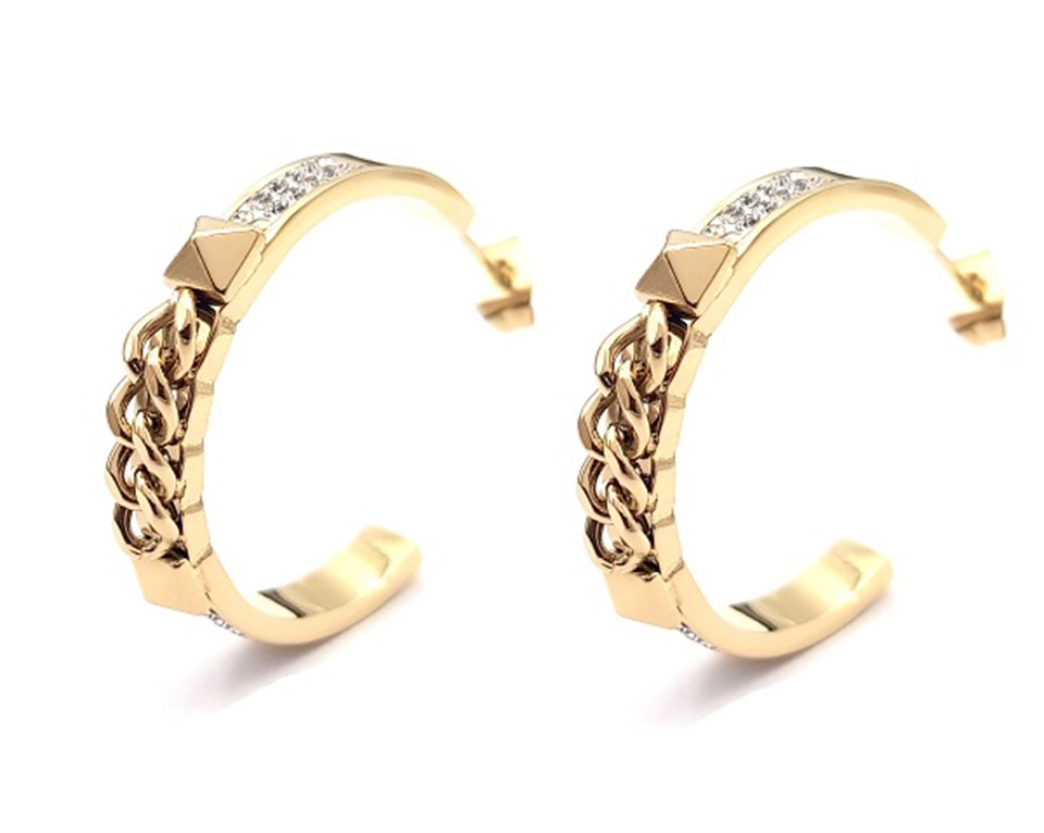 ​​​​​​​Welch Gold Çelik Zincirli Küpe