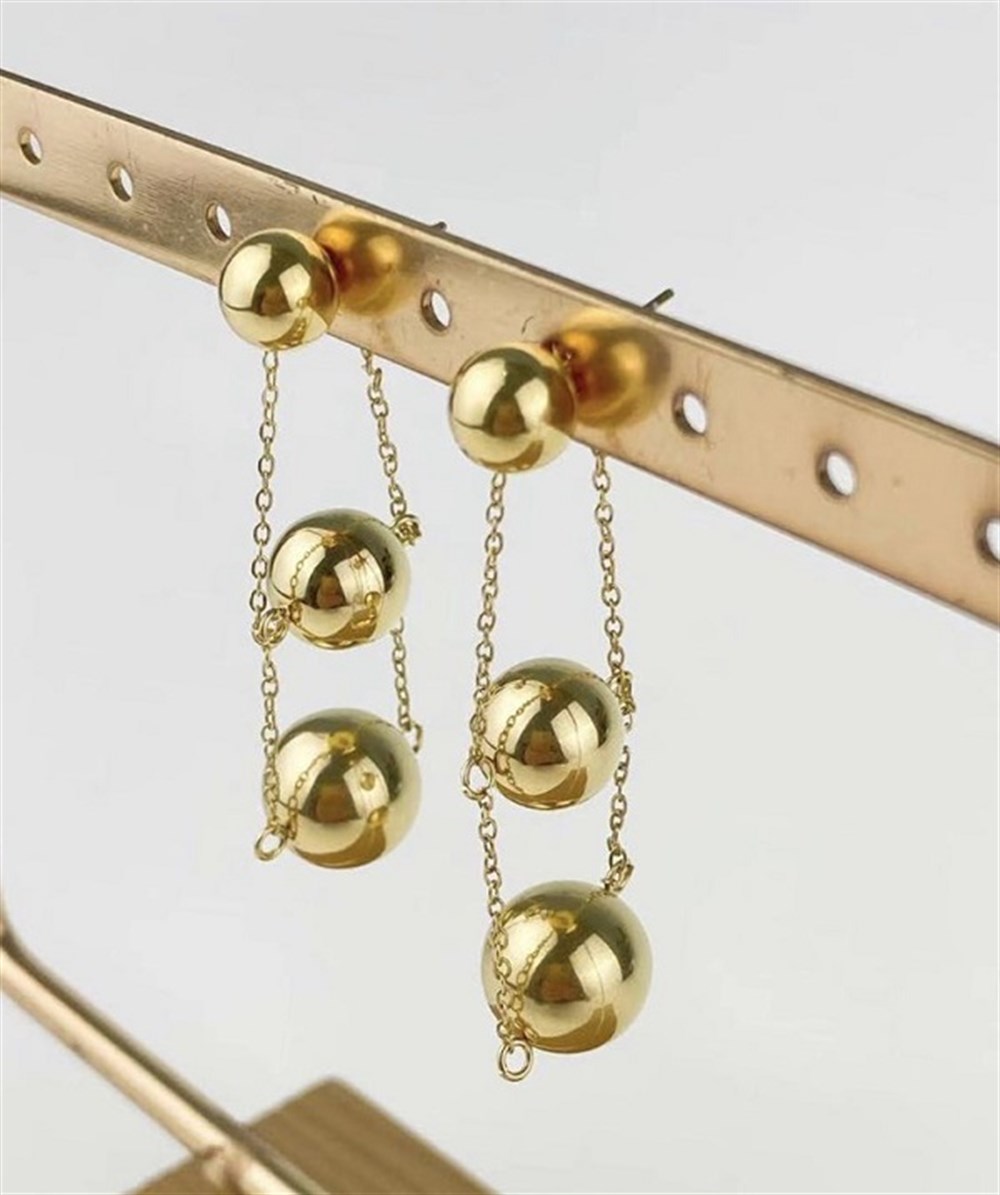 ​​​​​​​Welch Gold Çelik Zincirli Toplu Küpe