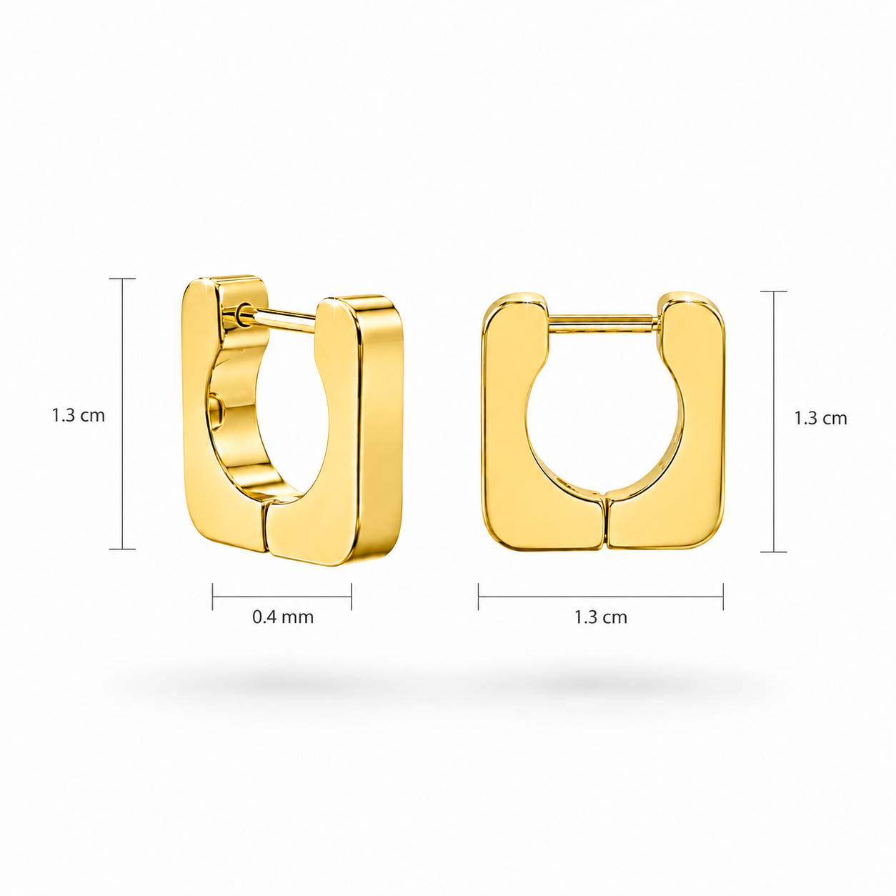 ​​​​​​​​​​​​​​Welch Gold Kadın Minimal Kare Çelik Küpe 