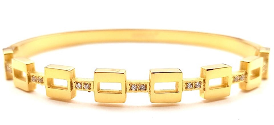 ​​​​Welch Gold Taşlı Kare Çelik Bileklik