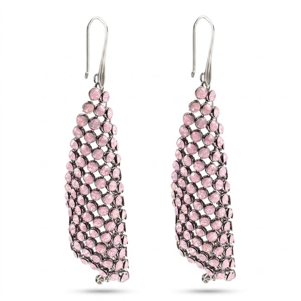 ​Welch Pembe Swarovski Taşlı Küpe ​Welch Pembe Swarovski Taşlı Küpe 