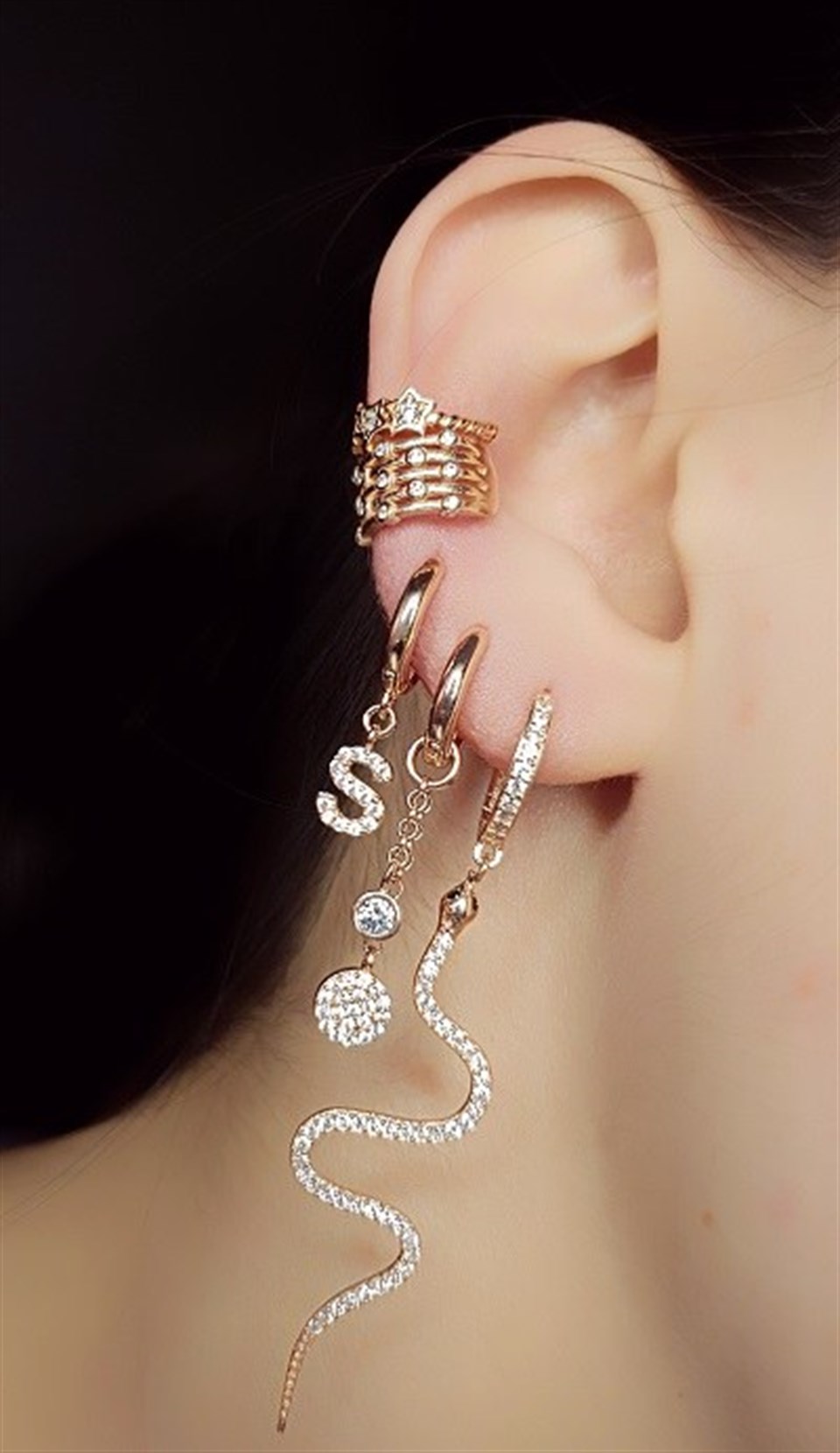 Welch Single Silver Letter Earrings
