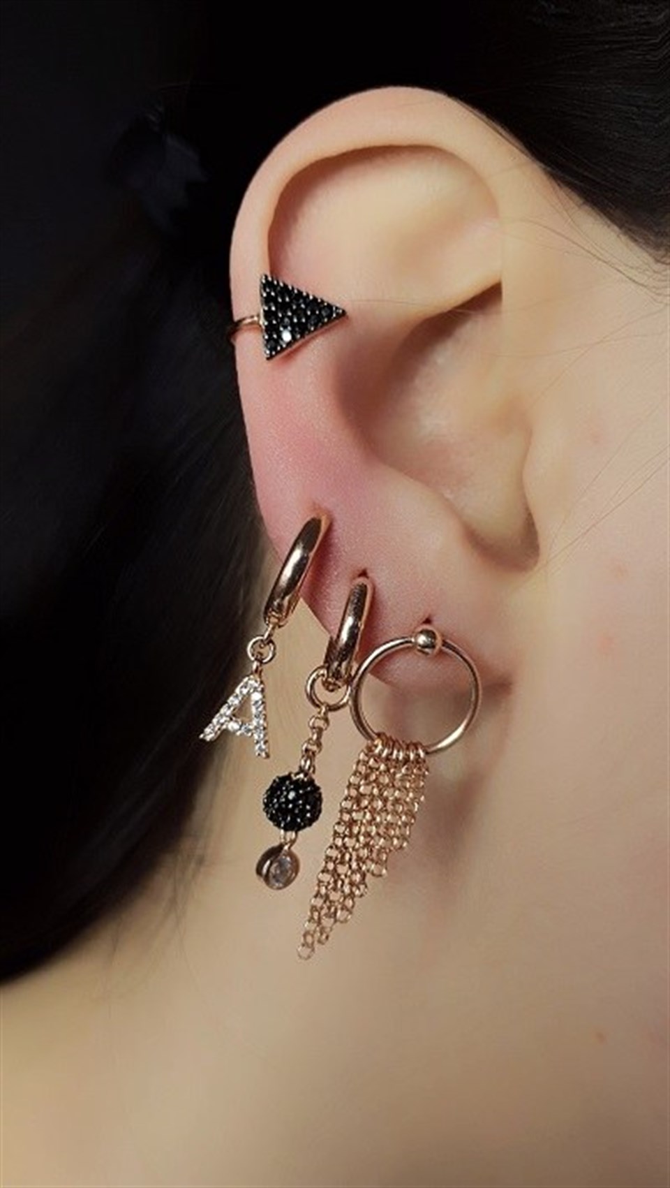 Welch Single Silver Letter Earrings