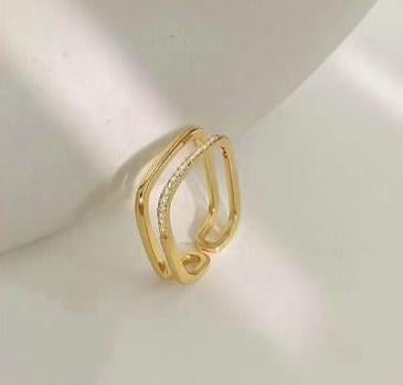 Welch Gold Çelik Tasarım Kare Yüzük