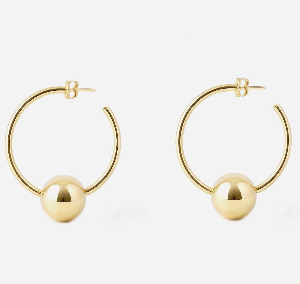 ​​​​​​​​​​​​​​Welch Altın Kaplama Yarım Halka Çelik Top Küpe