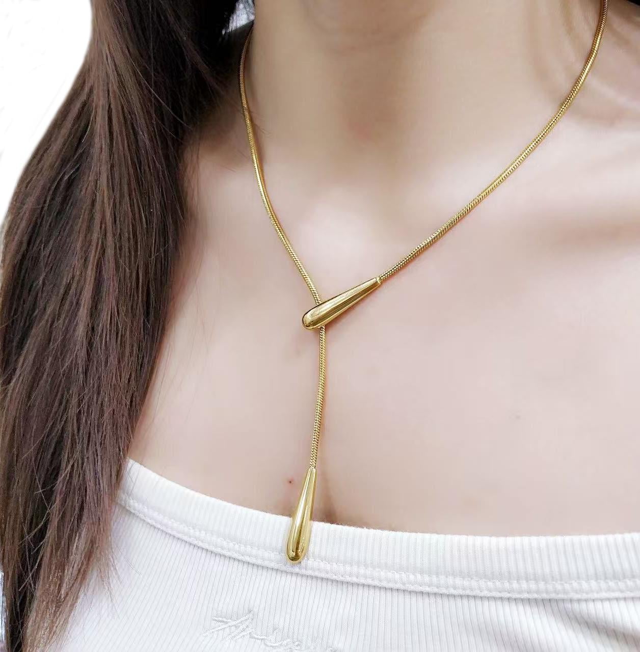 Welch Gold Çelik Damla Kolye