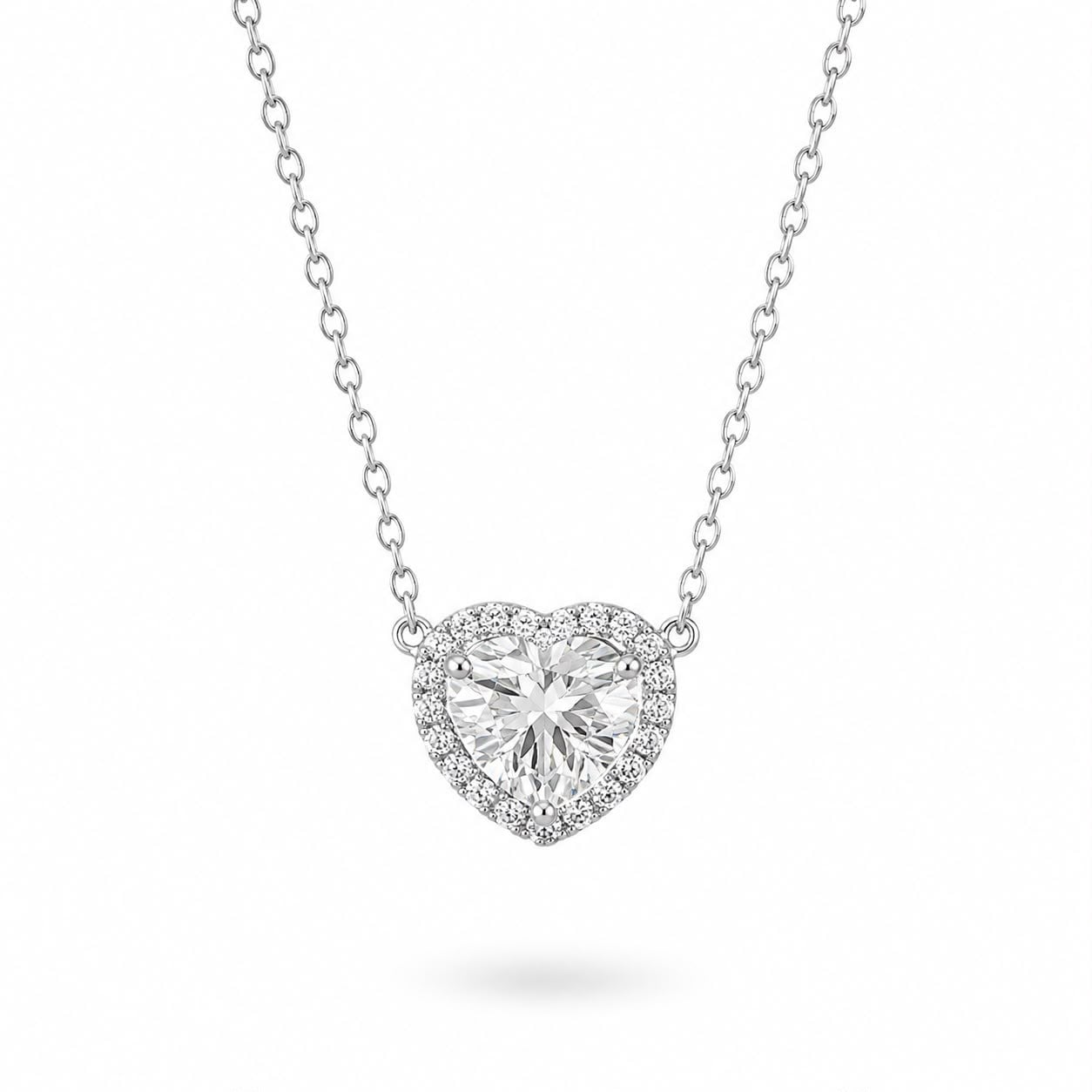 925 Ayar Gümüş 1 Karat Moissanite Taşlı Tektaş Kolye