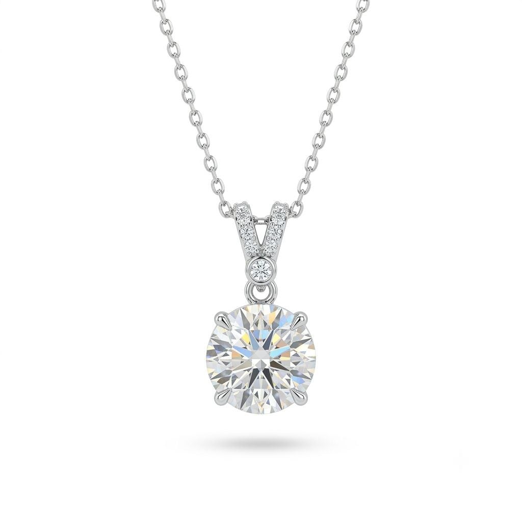 925 Ayar Gümüş 2 Karat Moissanite Taşlı Tektaş Kolye 925 Ayar Gümüş 2 Karat Moissanite Taşlı Tektaş Kolye | Welch 