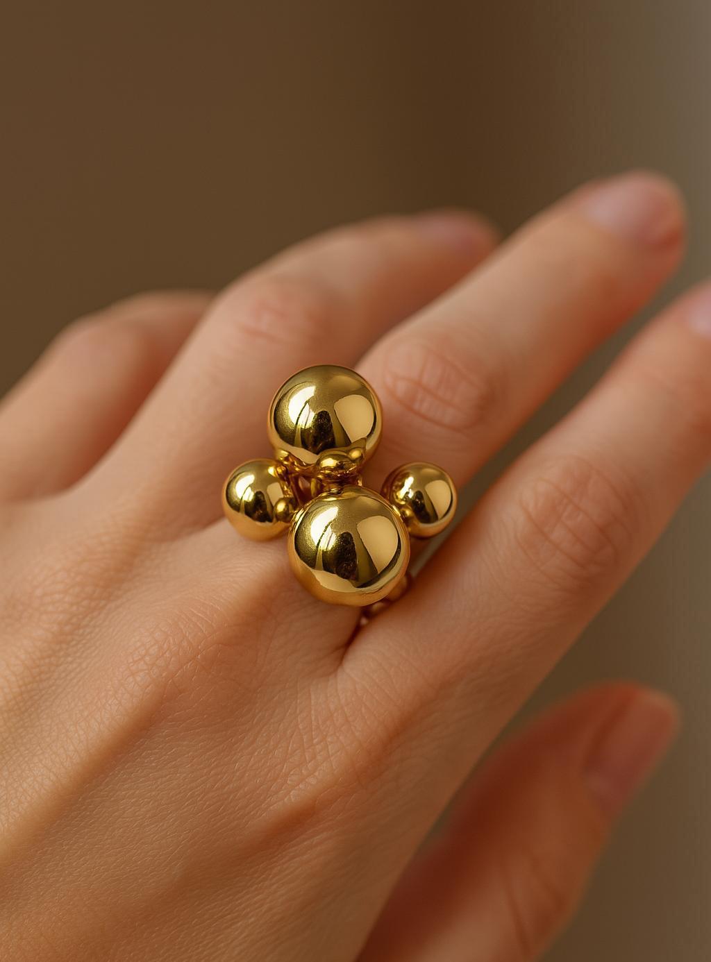 Welch Gold Çelik Tasarım Top Yüzük