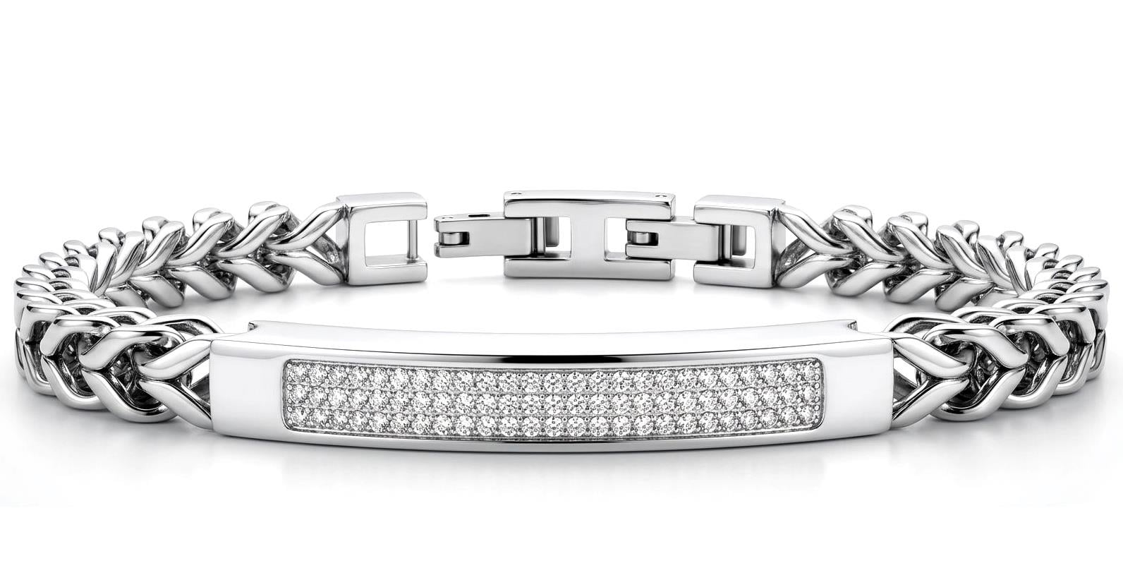 Welch Stone Chain Womens Steel Bracelet