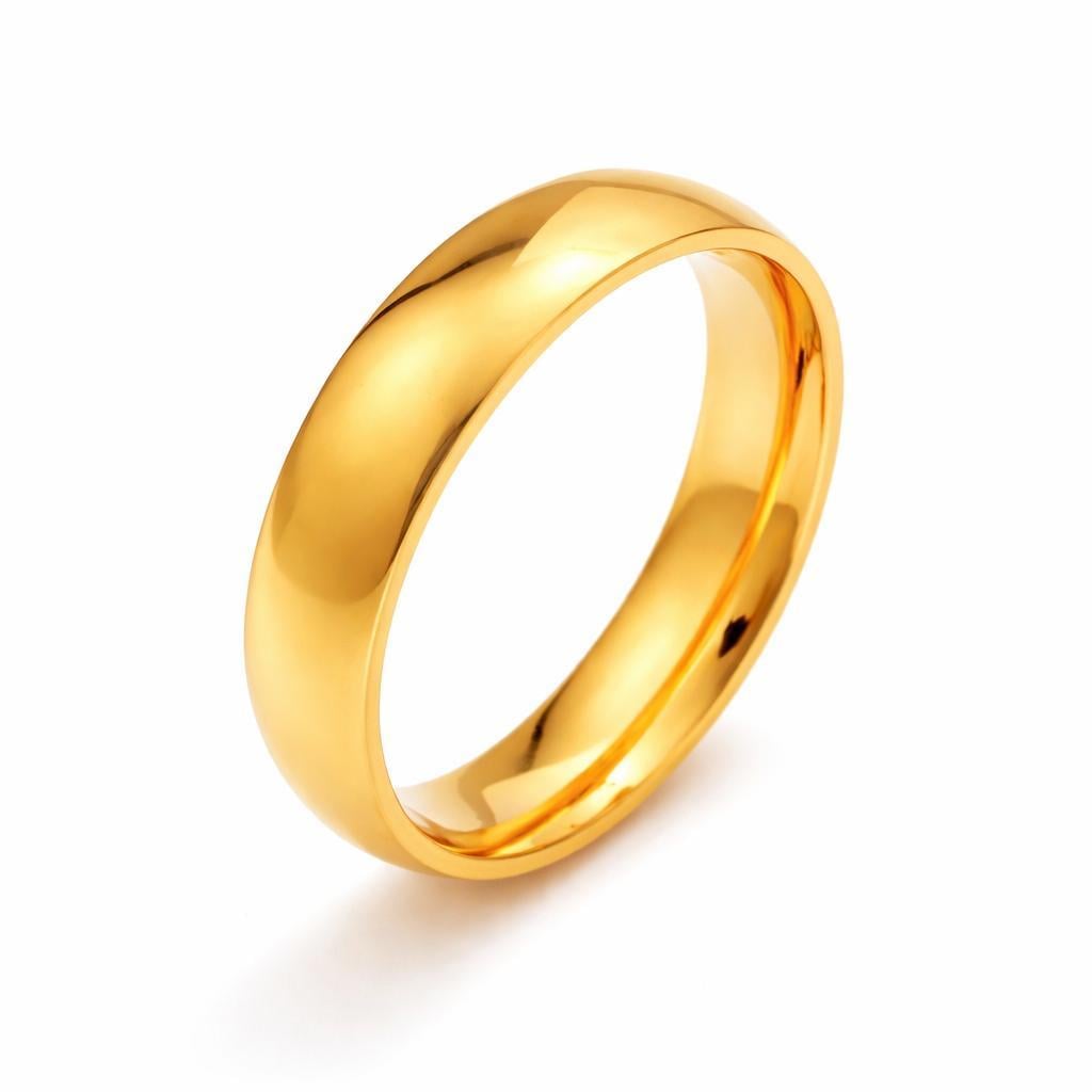 Welch Gold Unisex Çelik Alyans Yüzük Çelik Kadın Kolye, Bileklik, Küpe , Yüzük, Halhal  ve Piercing Modelleri- WELCH 