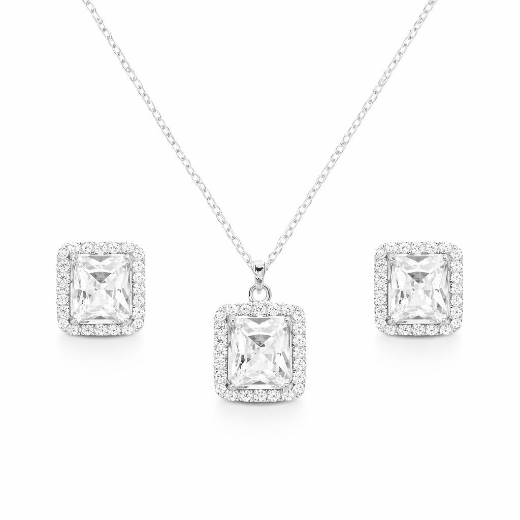 Welch Milano 925 Ayar Kararmaz Gümüş Kalpli Kolye Küpe Set Çelik Kadın Kolye, Bileklik, Küpe , Yüzük, Halhal  ve Piercing Modelleri- WELCH 