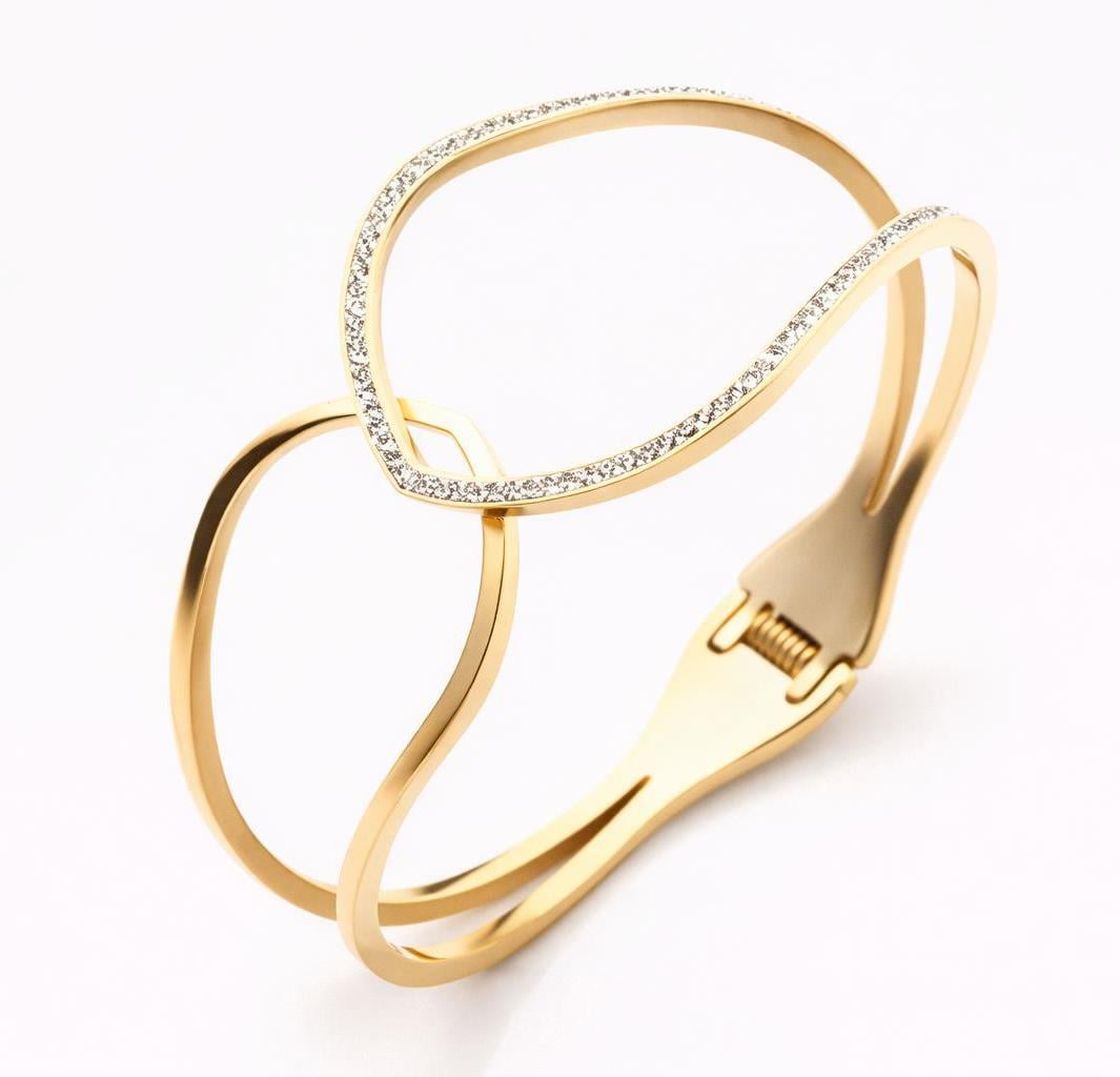 Welch Gold Taşlı Kadın Çelik Bileklik Çelik Kadın Kolye, Bileklik, Küpe , Yüzük, Halhal  ve Piercing Modelleri- WELCH 