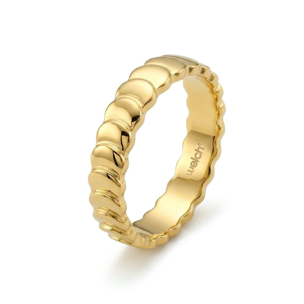 Welch Tasarım Gold Çelik Yüzük Çelik Kadın Kolye, Bileklik, Küpe , Yüzük, Halhal  ve Piercing Modelleri- WELCH 