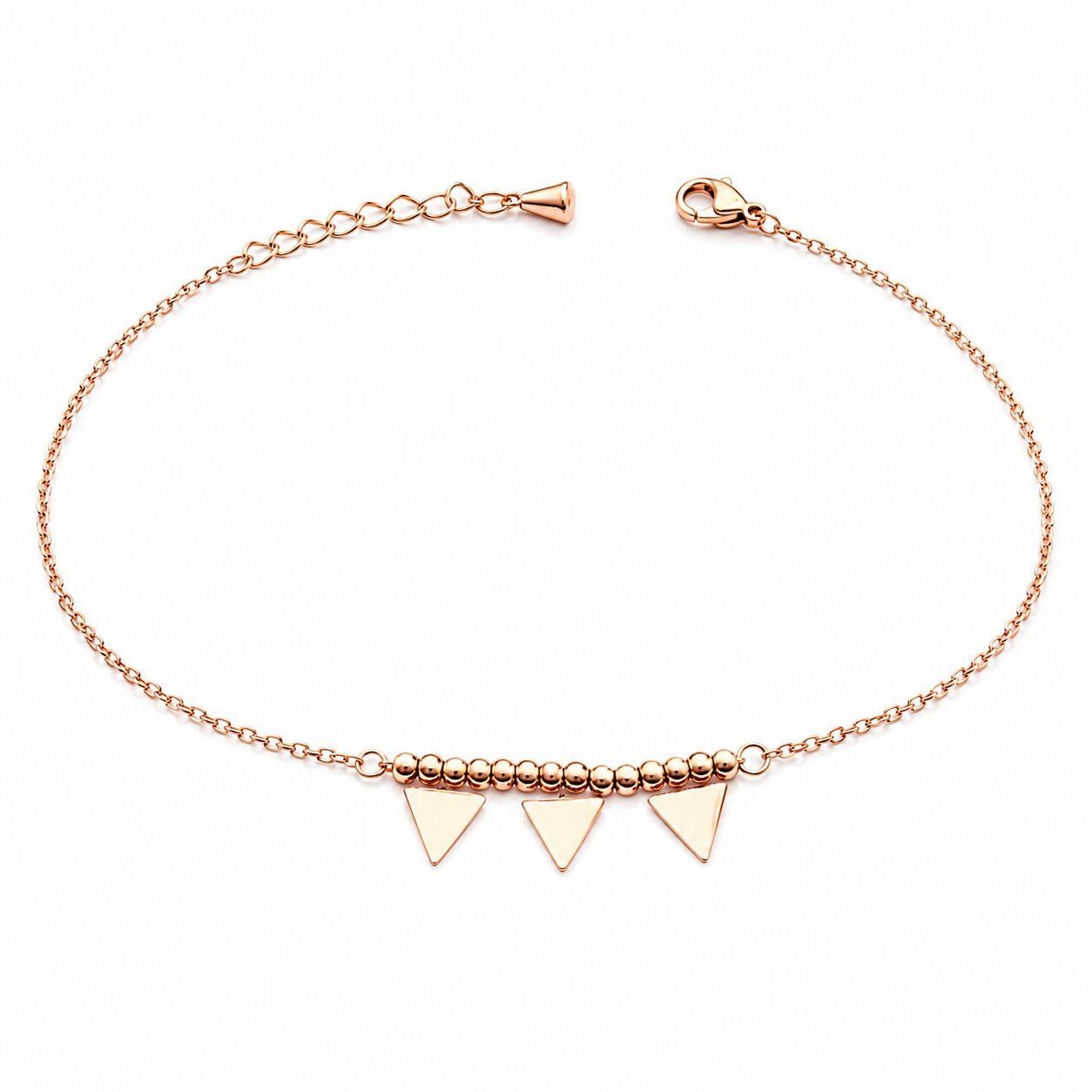 ​​​ Welch Rose Üçgen Çelik Halhal Çelik Kadın Kolye, Bileklik, Küpe , Yüzük, Halhal  ve Piercing Modelleri- WELCH 