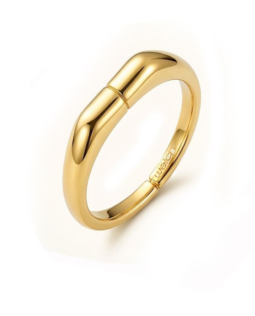 Welch Tasarım Gold Çelik Yüzük Çelik Kadın Kolye, Bileklik, Küpe , Yüzük, Halhal  ve Piercing Modelleri- WELCH 