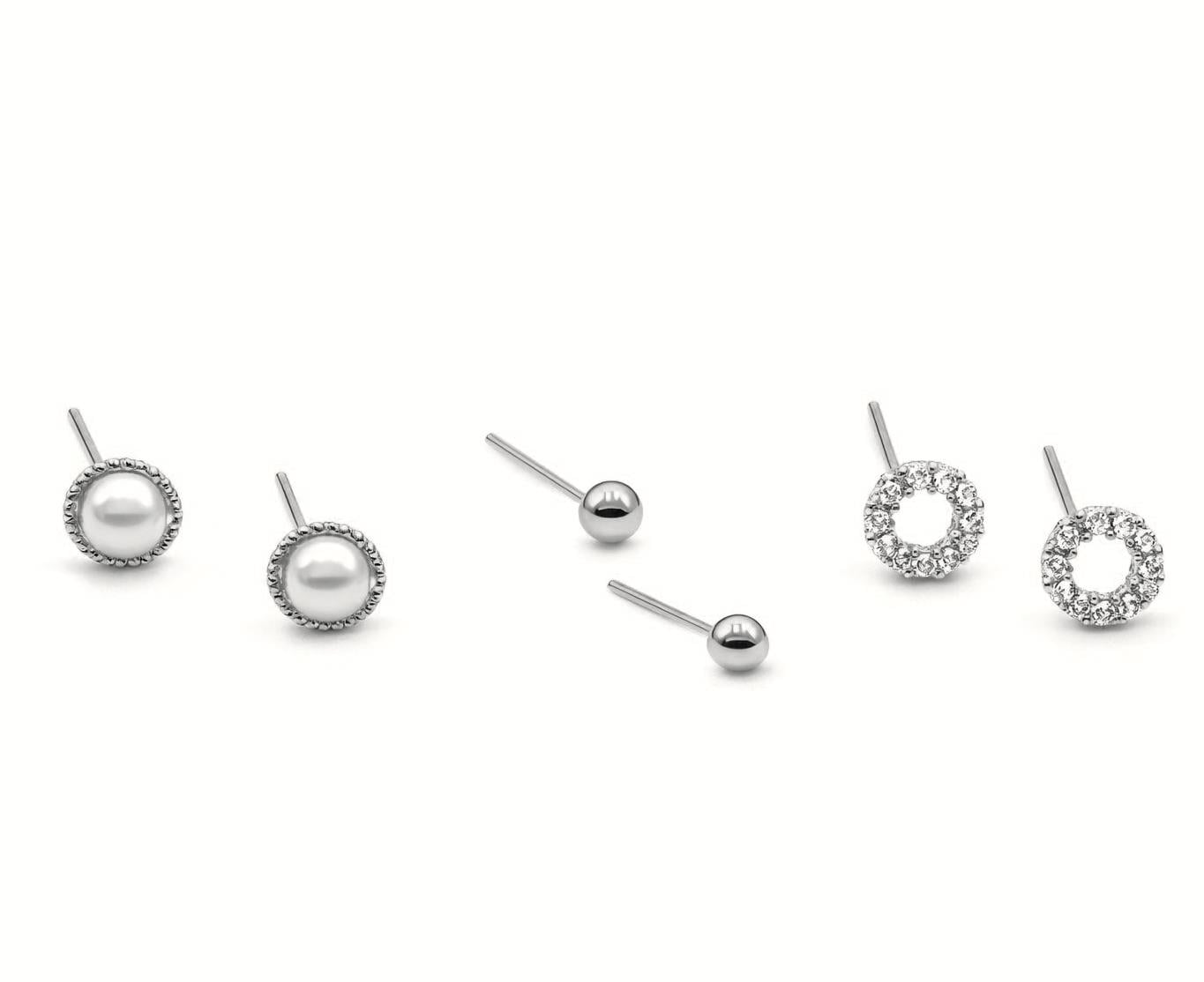 Welch Milano Kararmayan 925 Ayar Gümüş Çoklu Küpe Çelik Kadın Kolye, Bileklik, Küpe , Yüzük, Halhal  ve Piercing Modelleri- WELCH 