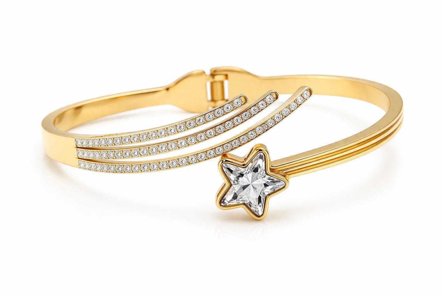 ​​​​​​Welch Gold Kuyruklu Yıldız Çelik Bileklik Çelik Kadın Kolye, Bileklik, Küpe , Yüzük, Halhal  ve Piercing Modelleri- WELCH 