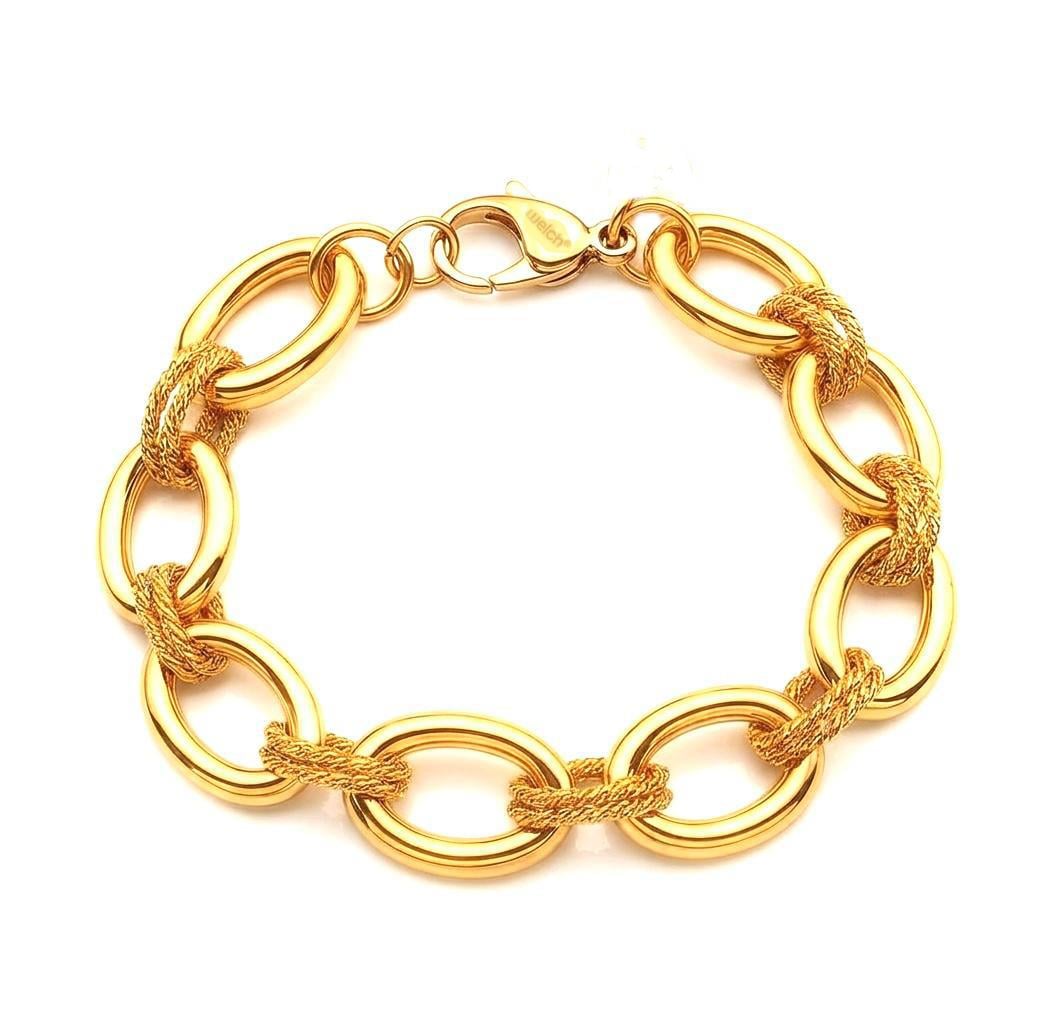 Welch Gold Çelik Altın Modeli Bileklik Çelik Zincir Kadın Bileklik ve Takı Modelleri - WELCH 