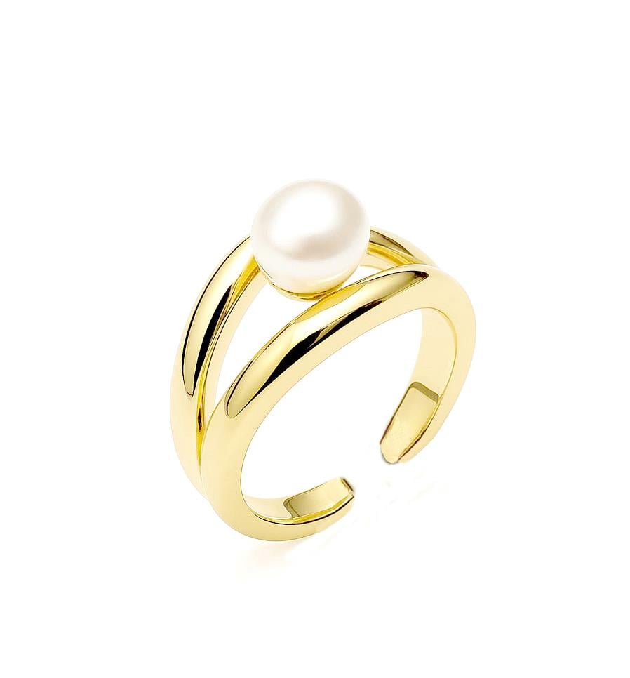 Welch Gold Çelik Tasarım İncili Yüzük