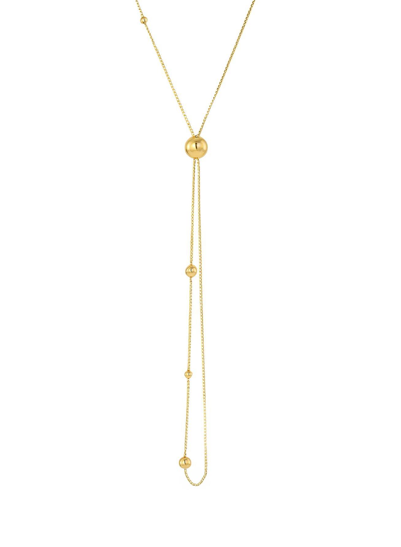 Welch Çelik Y harfi Formunda Boncuklu Kolye